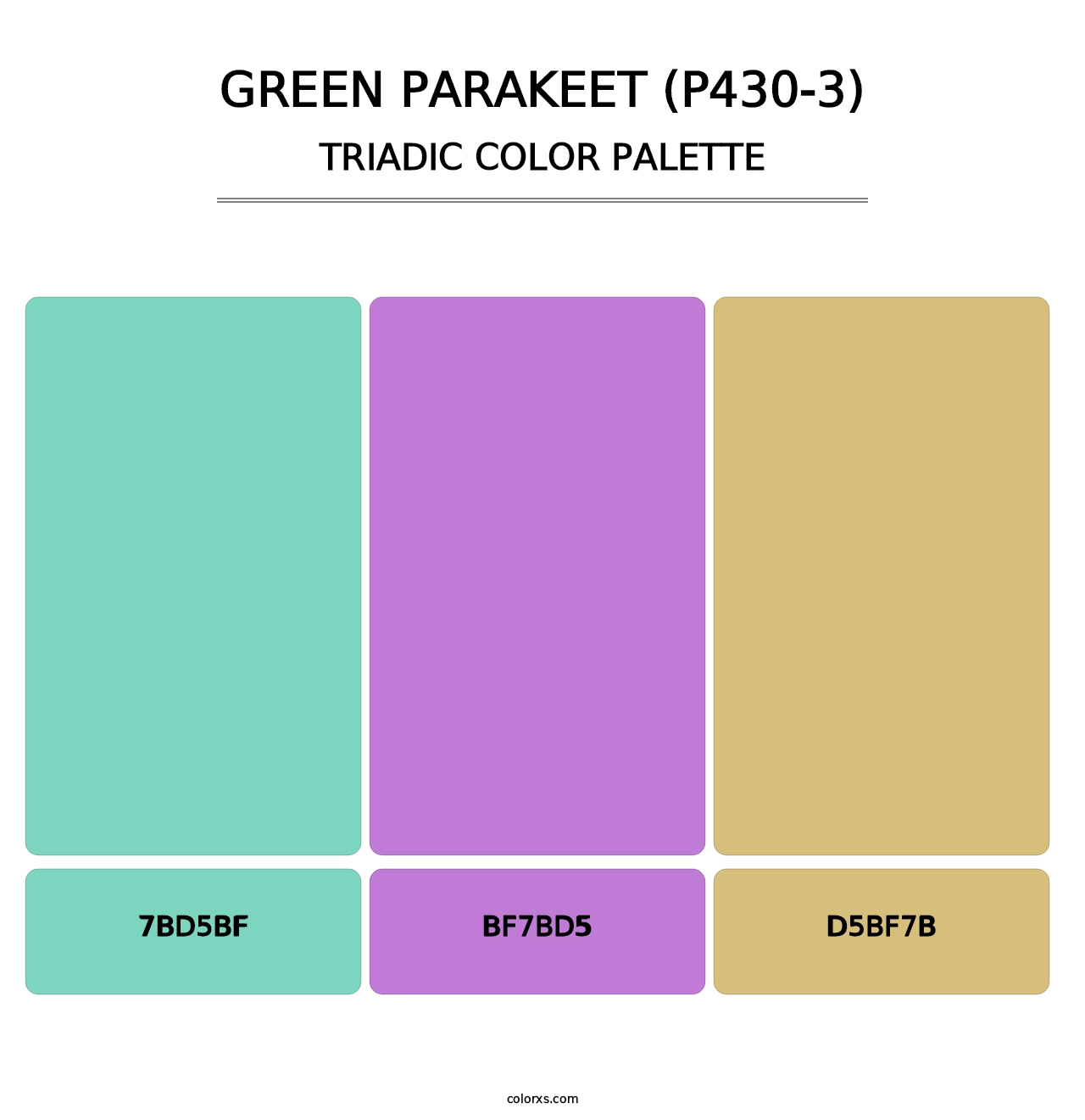 Green Parakeet (P430-3) - Triadic Color Palette