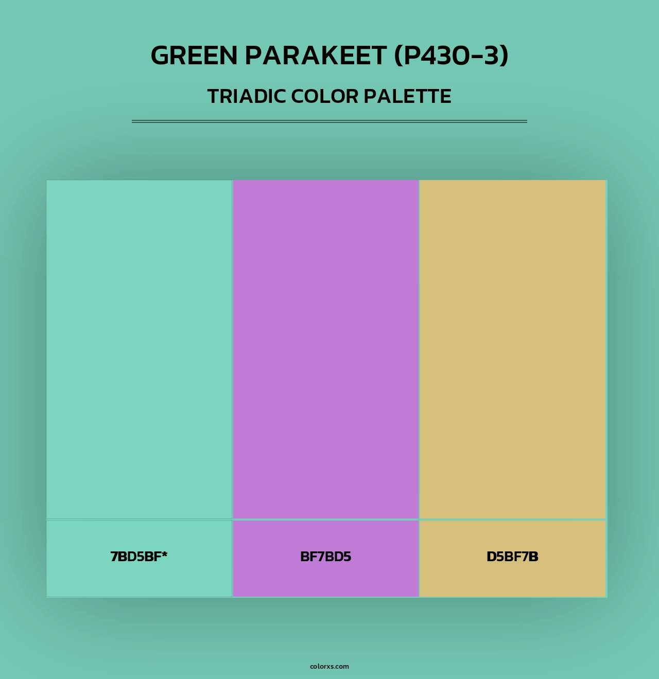 Green Parakeet (P430-3) - Triadic Color Palette
