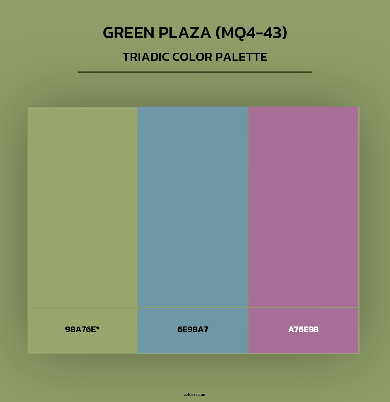 Green Plaza (MQ4-43) - Triadic Color Palette