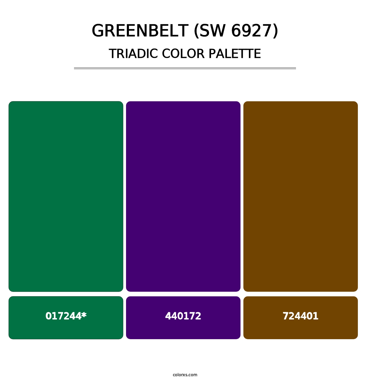 Greenbelt (SW 6927) - Triadic Color Palette