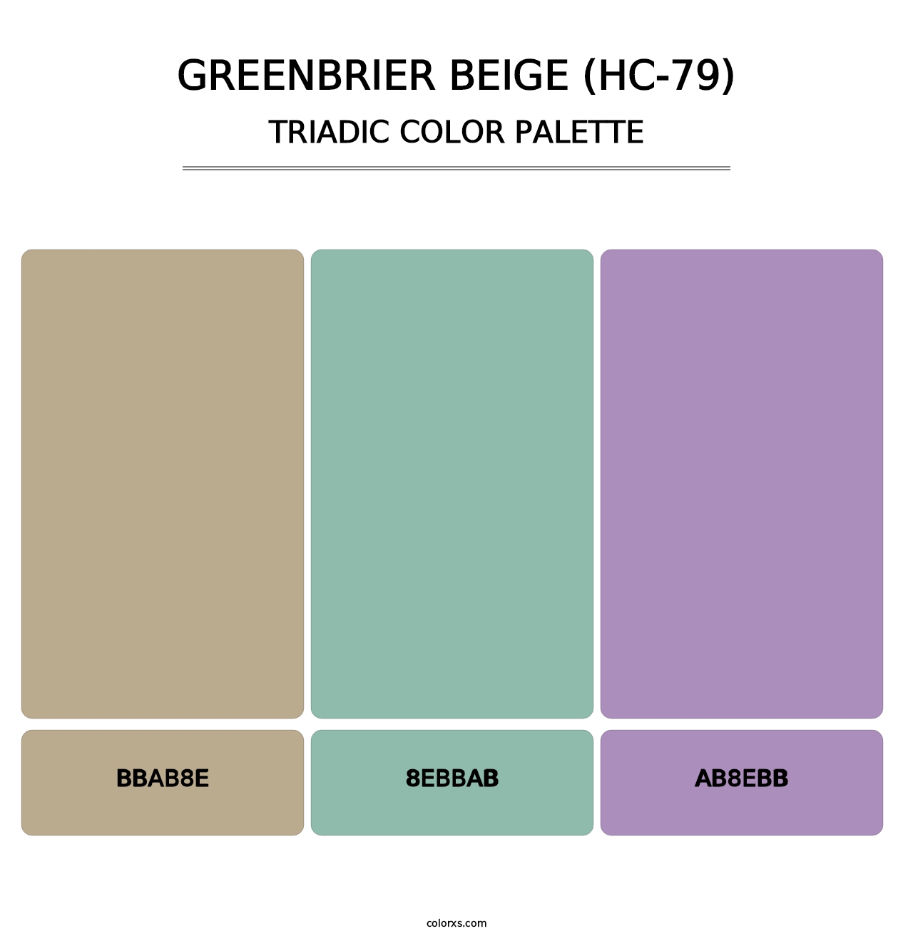 Greenbrier Beige (HC-79) - Triadic Color Palette