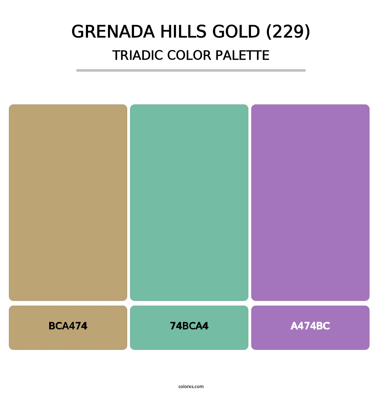 Grenada Hills Gold (229) - Triadic Color Palette