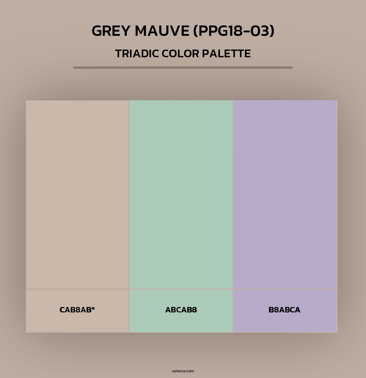 Grey Mauve (PPG18-03) - Triadic Color Palette