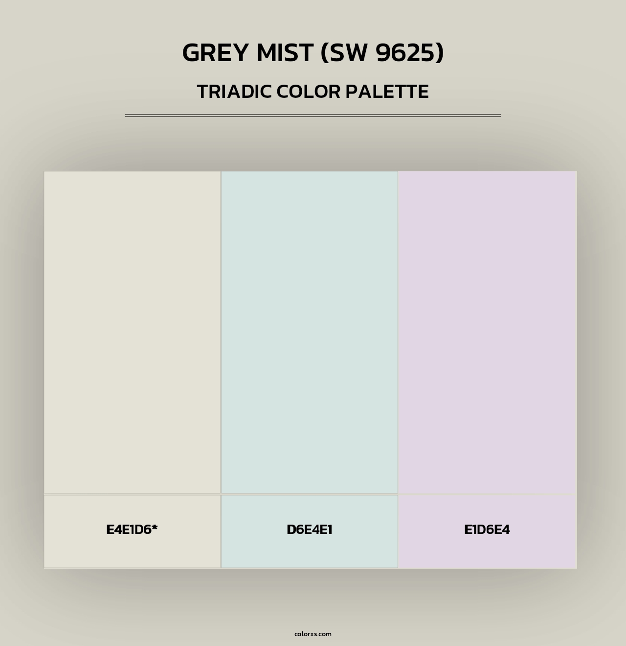 Grey Mist (SW 9625) - Triadic Color Palette
