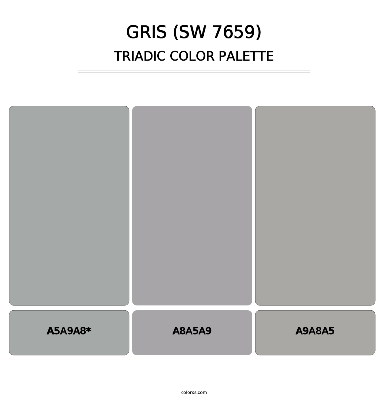 Gris (SW 7659) - Triadic Color Palette