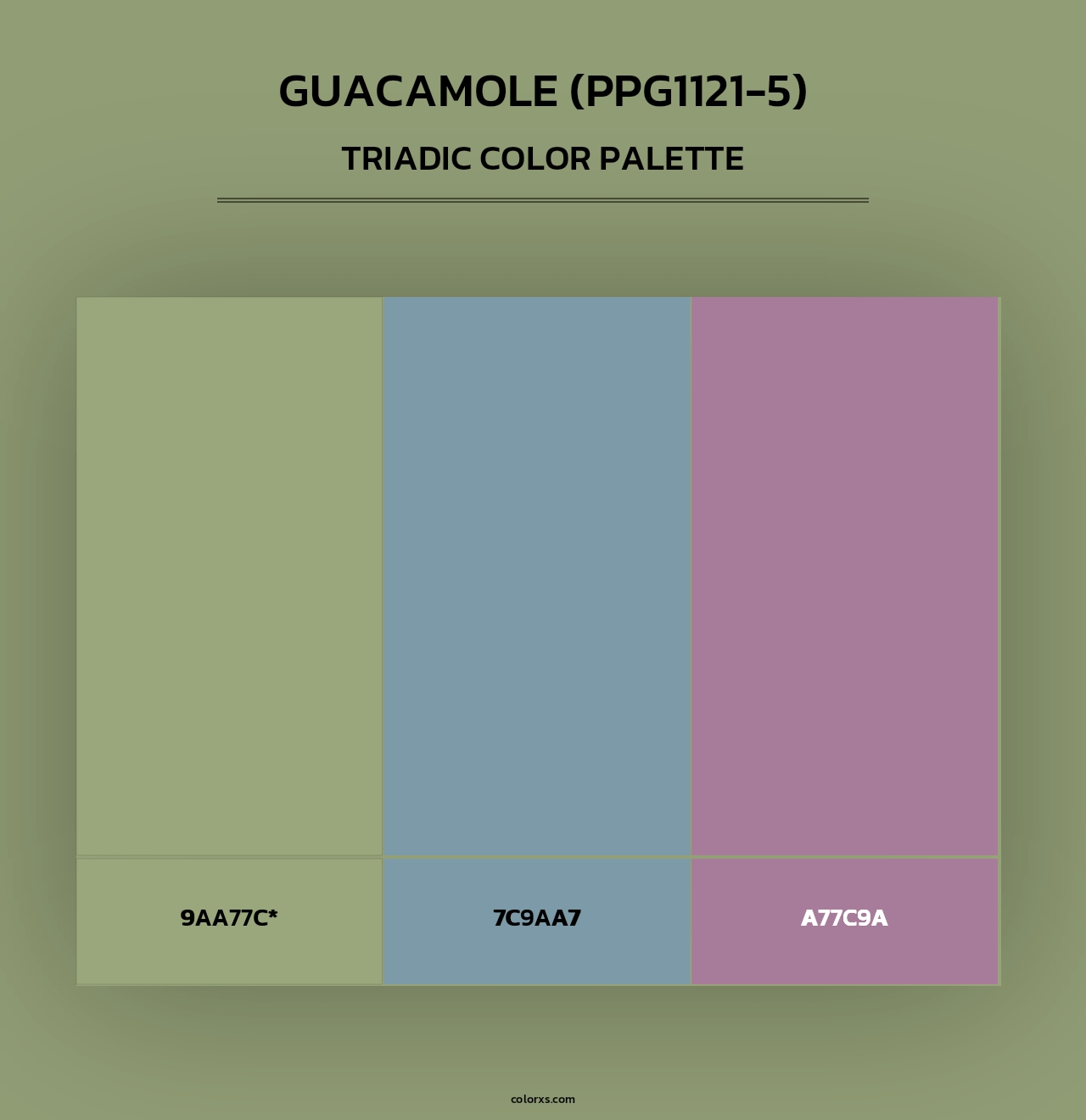 Guacamole (PPG1121-5) - Triadic Color Palette