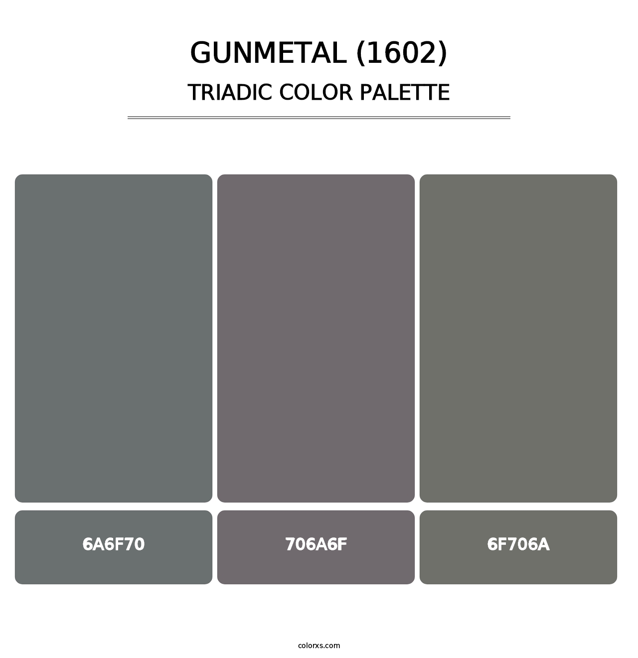 Gunmetal (1602) - Triadic Color Palette