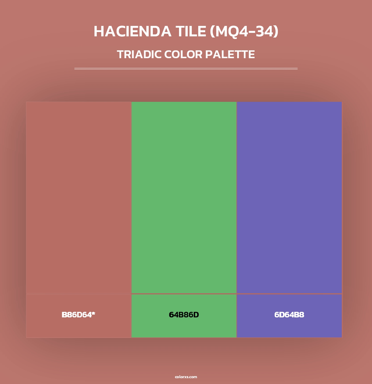 Hacienda Tile (MQ4-34) - Triadic Color Palette