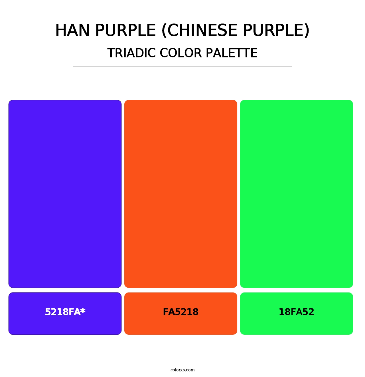 Han Purple (Chinese Purple) - Triadic Color Palette