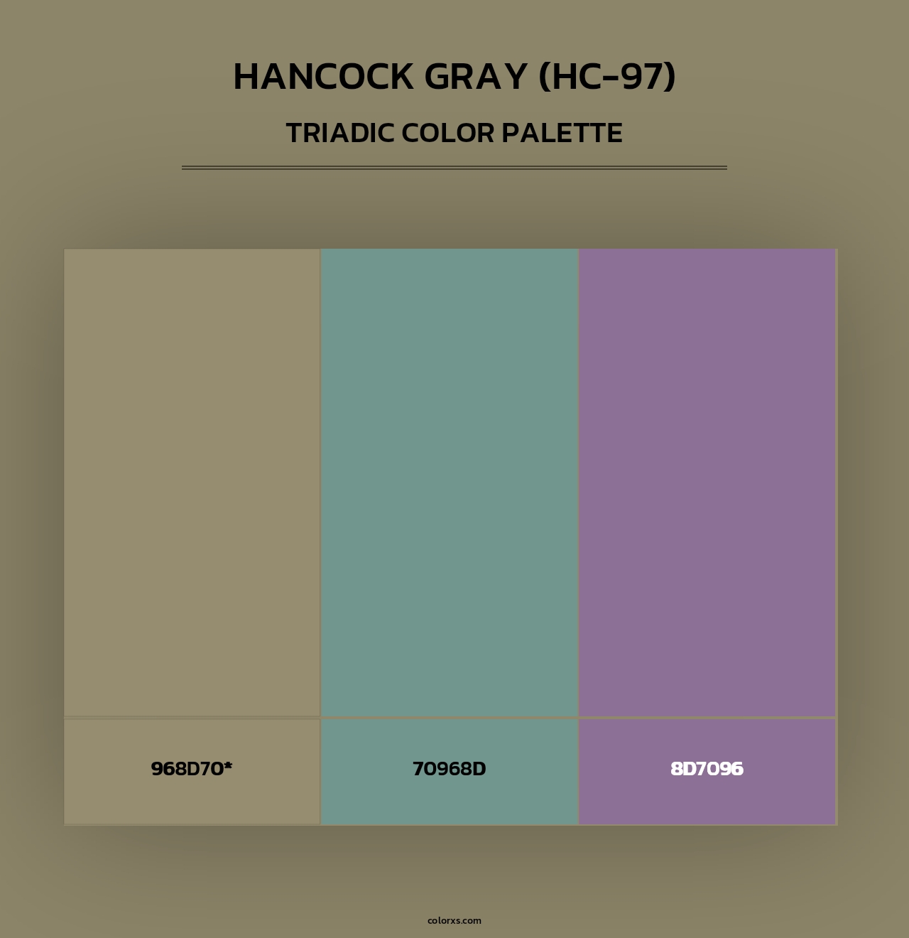 Hancock Gray (HC-97) - Triadic Color Palette