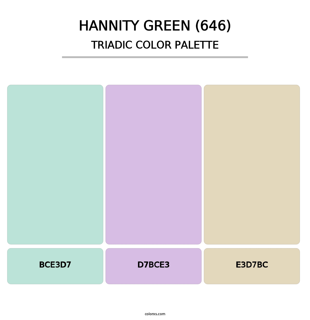Hannity Green (646) - Triadic Color Palette
