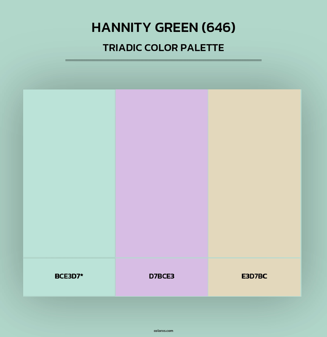 Hannity Green (646) - Triadic Color Palette