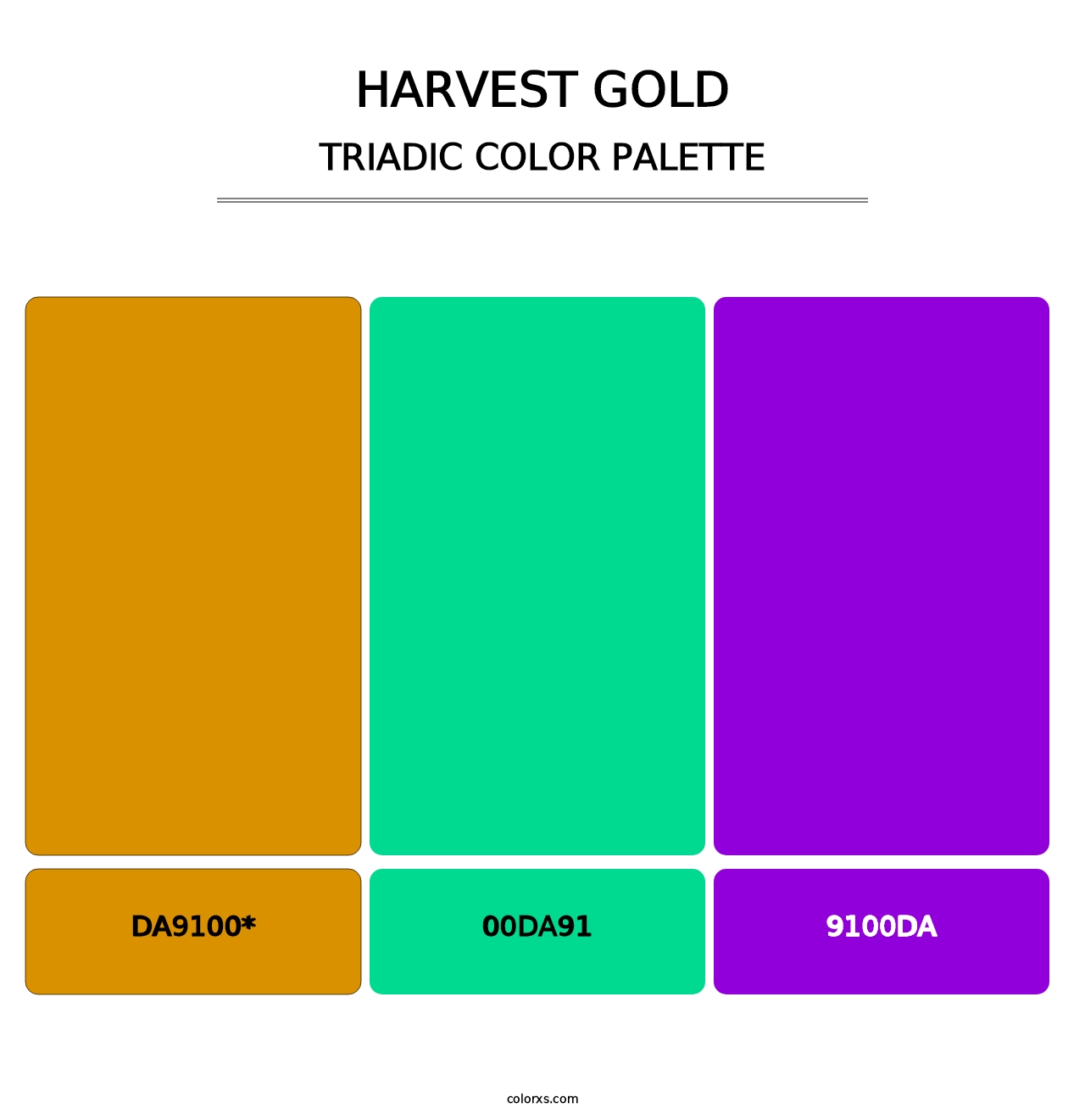 Harvest Gold - Triadic Color Palette