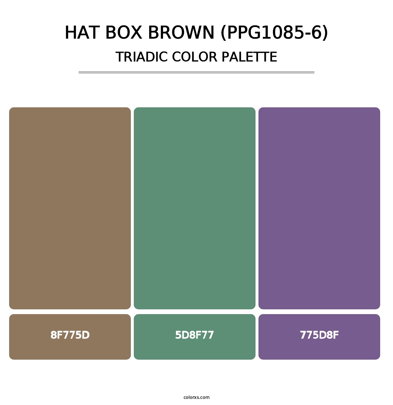 Hat Box Brown (PPG1085-6) - Triadic Color Palette