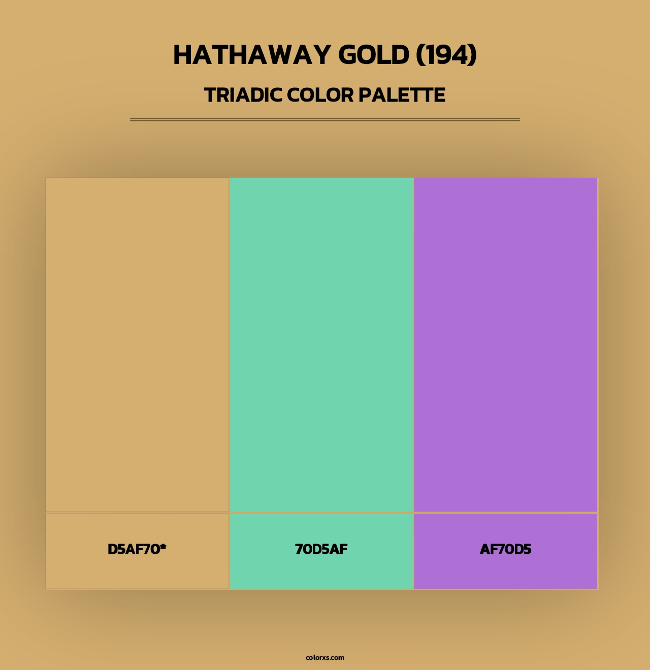 Hathaway Gold (194) - Triadic Color Palette