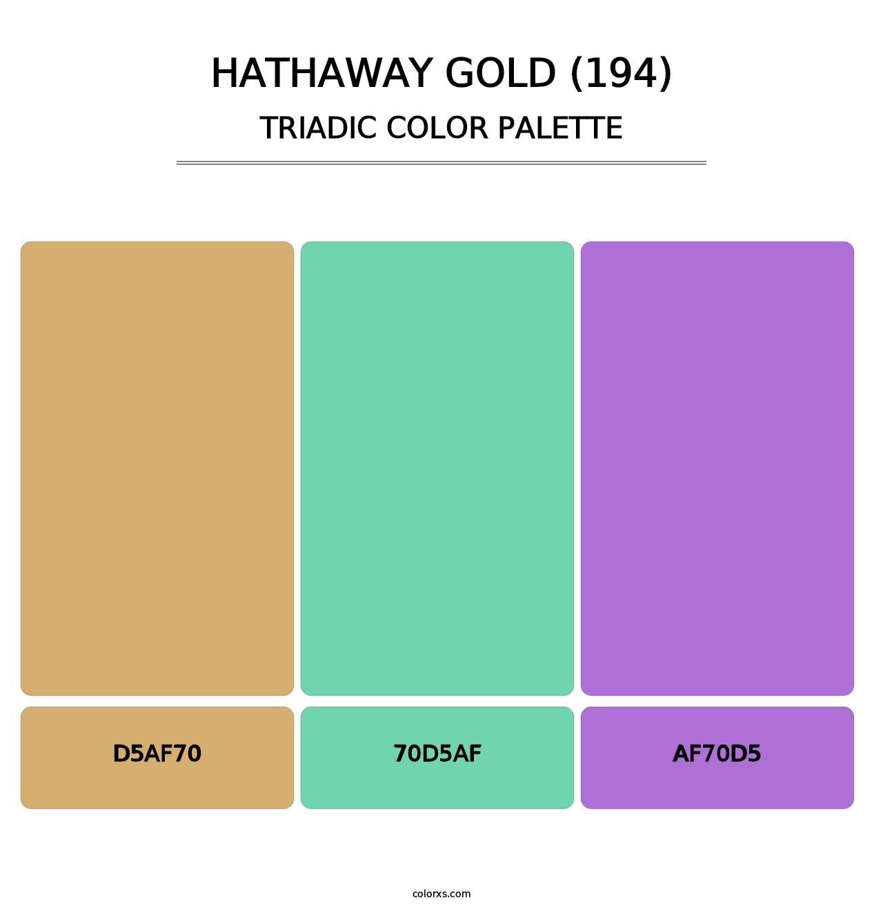 Hathaway Gold (194) - Triadic Color Palette