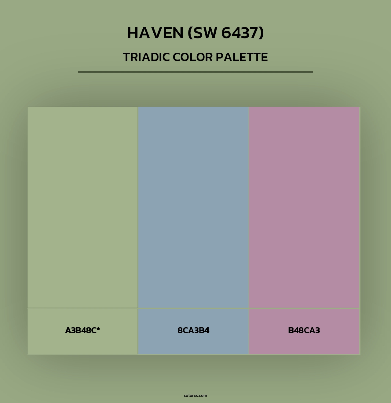 Haven (SW 6437) - Triadic Color Palette