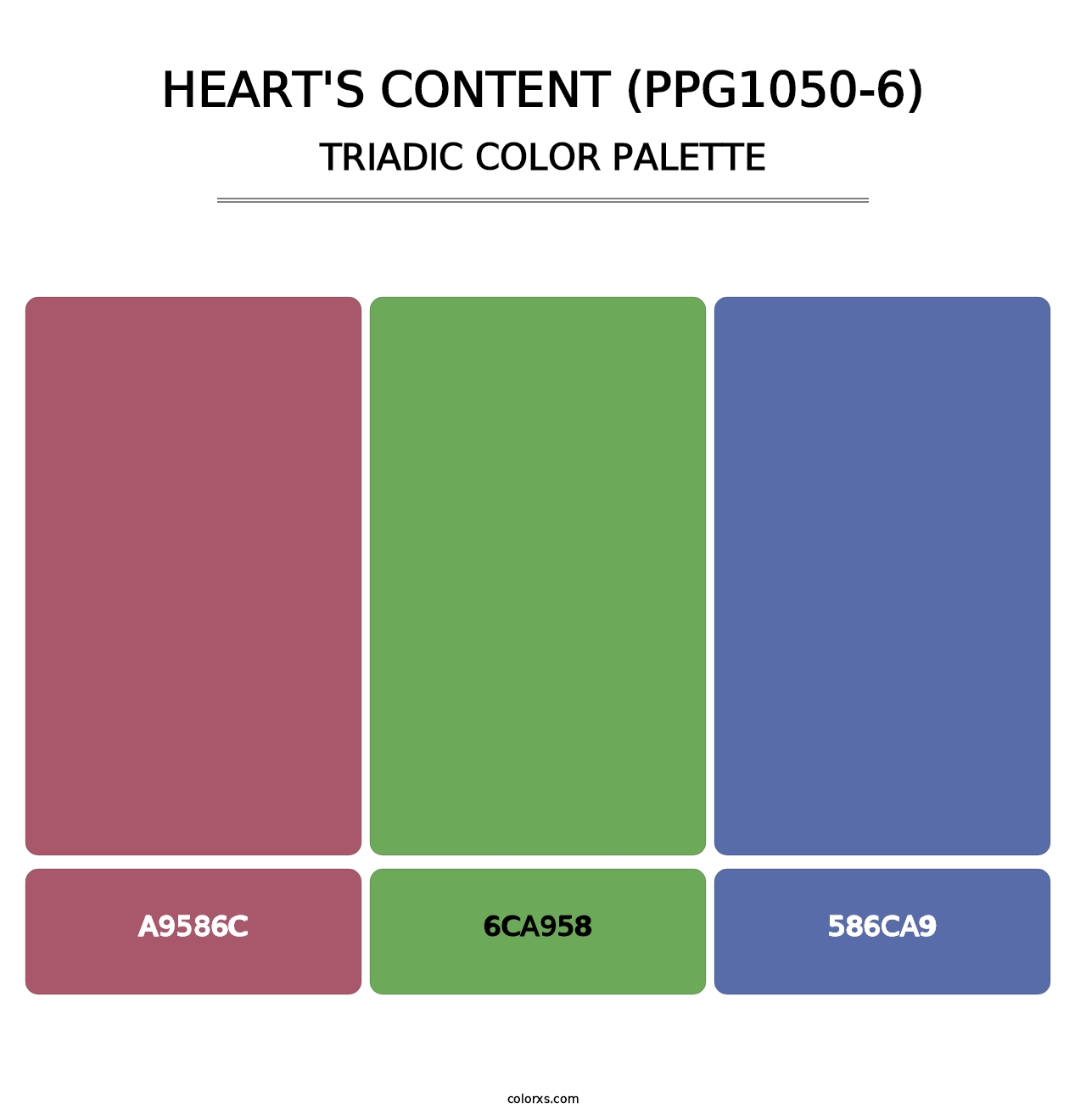 Heart's Content (PPG1050-6) - Triadic Color Palette