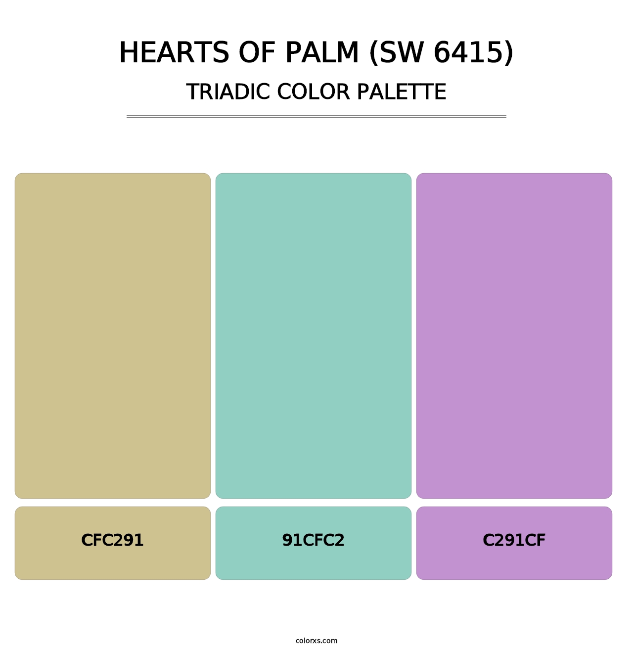 Hearts of Palm (SW 6415) - Triadic Color Palette
