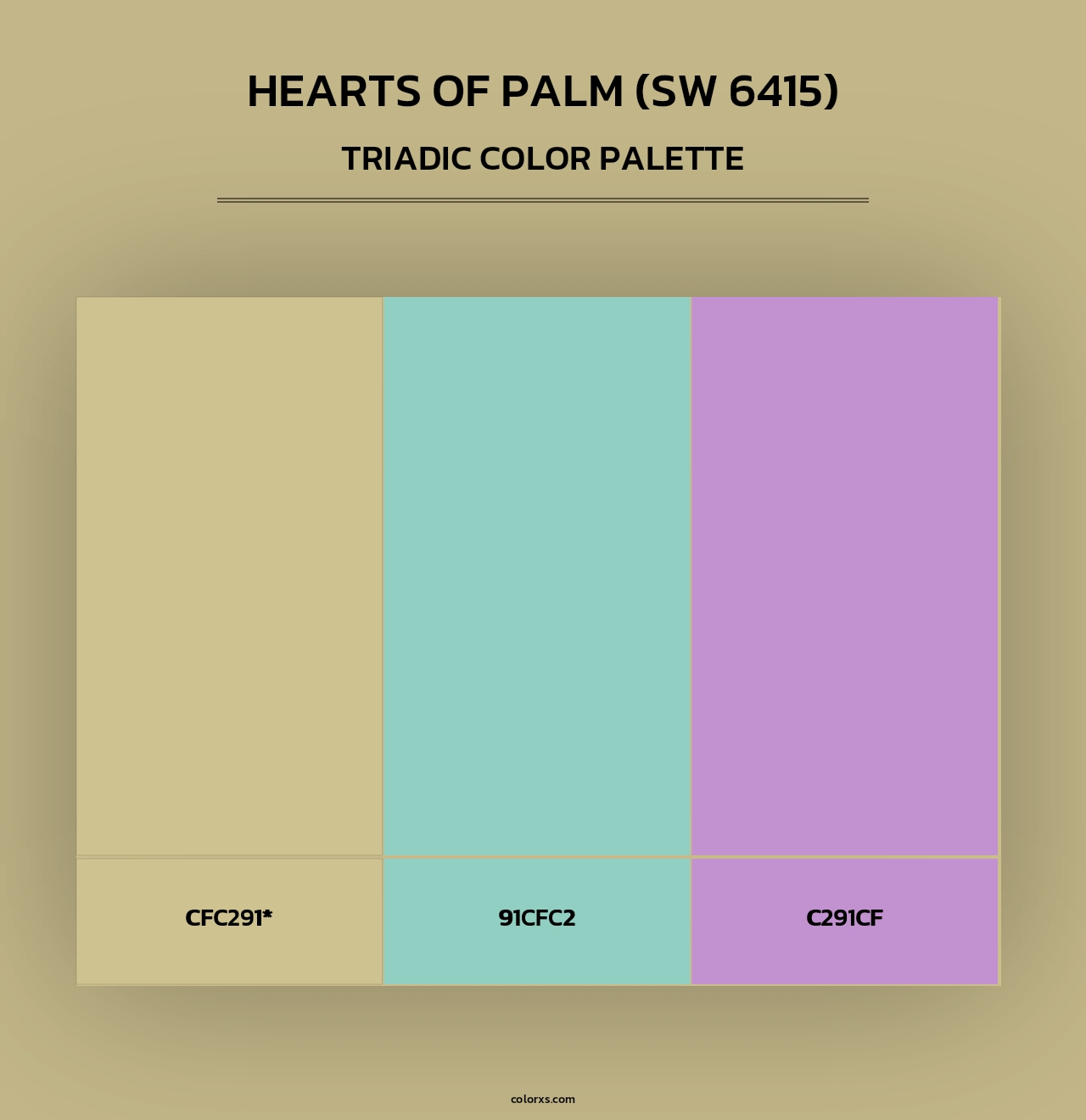 Hearts of Palm (SW 6415) - Triadic Color Palette