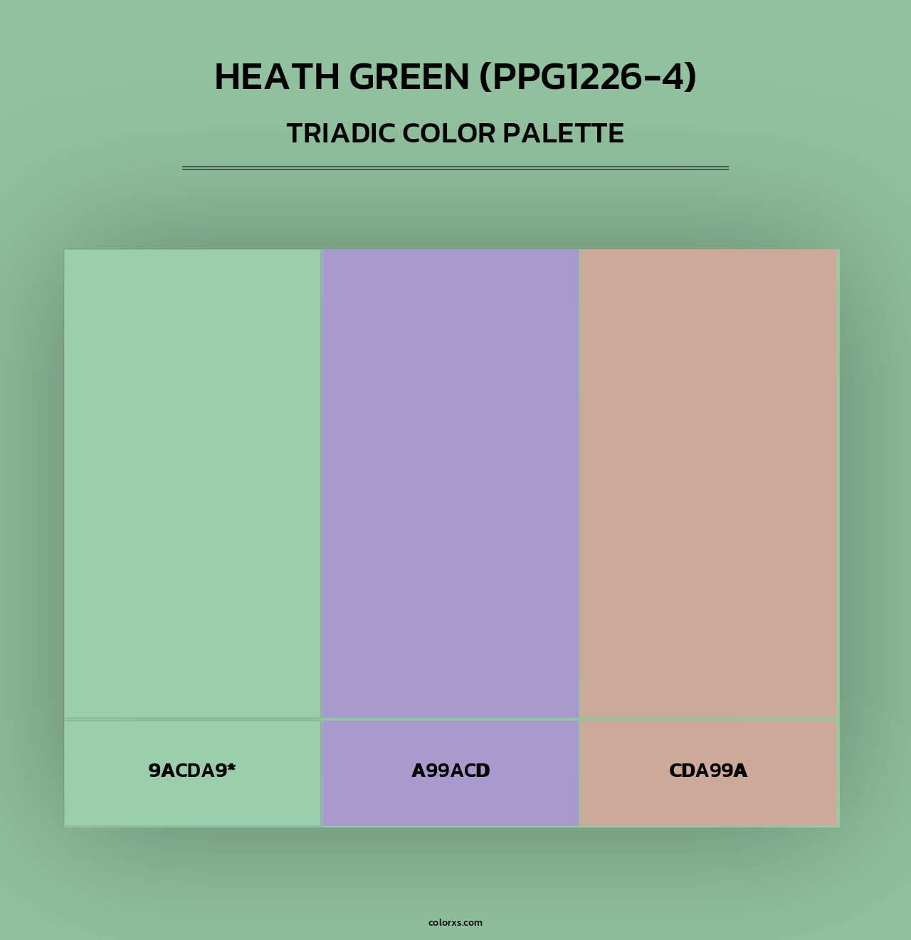 Heath Green (PPG1226-4) - Triadic Color Palette