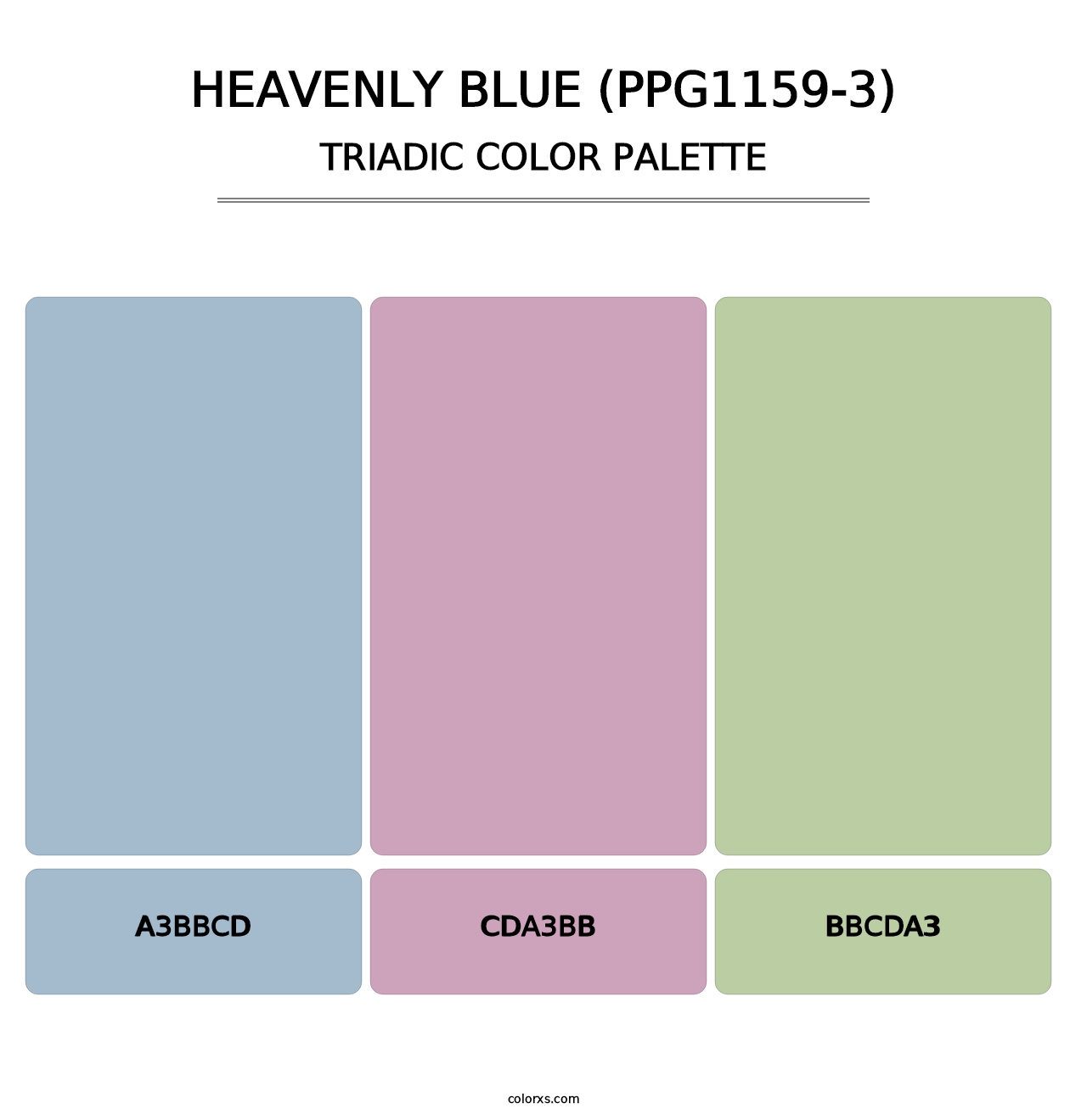 Heavenly Blue (PPG1159-3) - Triadic Color Palette