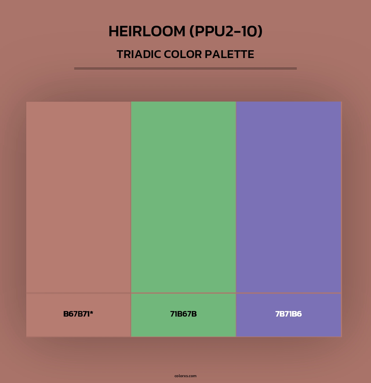 Heirloom (PPU2-10) - Triadic Color Palette