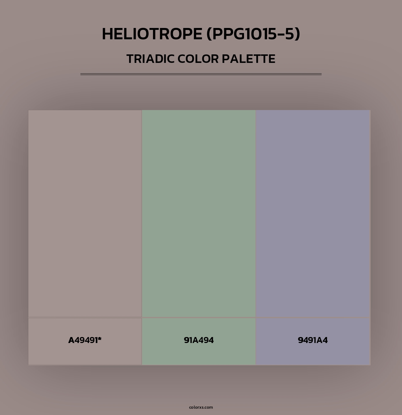 Heliotrope (PPG1015-5) - Triadic Color Palette