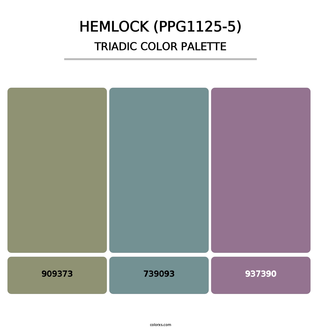 Hemlock (PPG1125-5) - Triadic Color Palette
