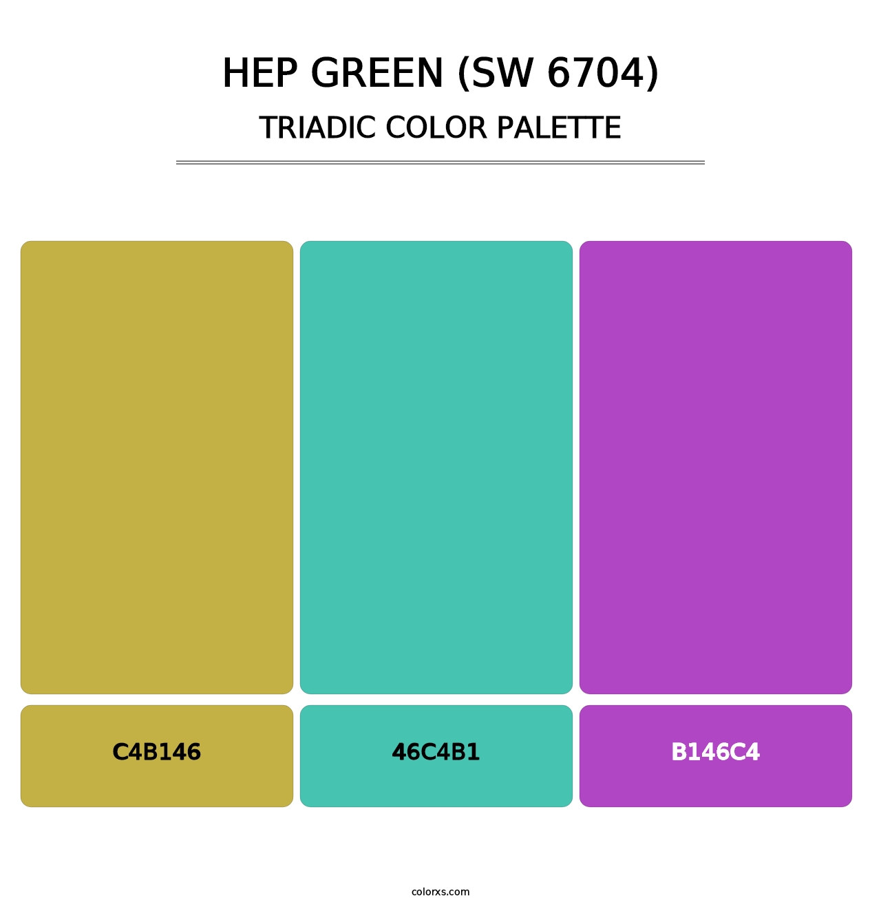 Hep Green (SW 6704) - Triadic Color Palette