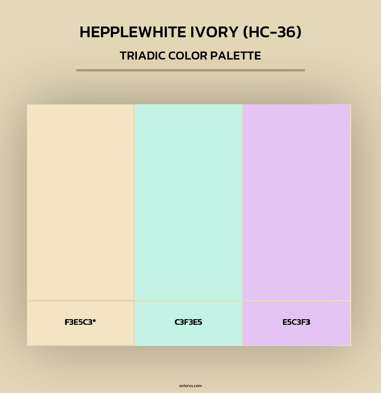 Hepplewhite Ivory (HC-36) - Triadic Color Palette