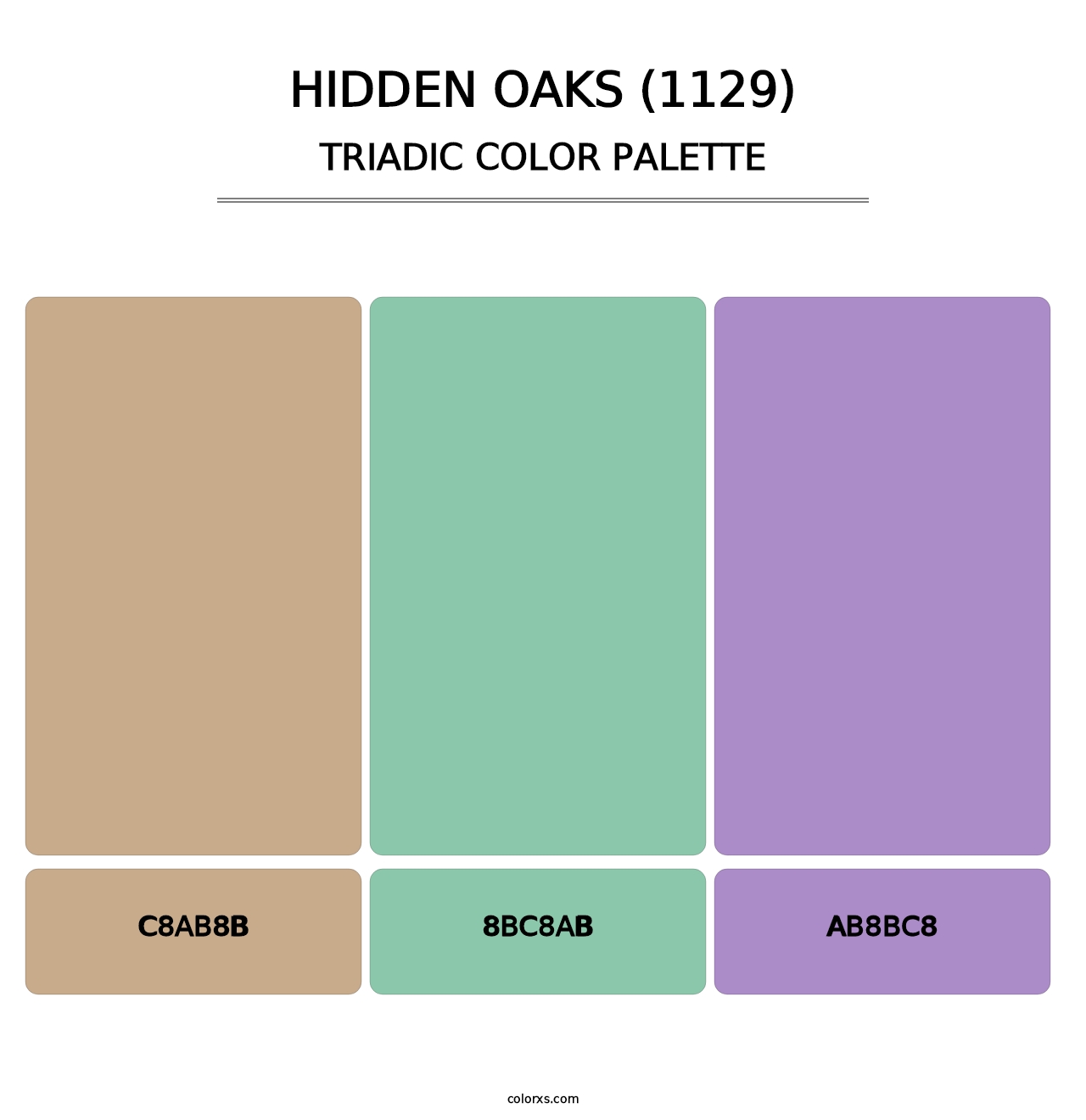 Hidden Oaks (1129) - Triadic Color Palette