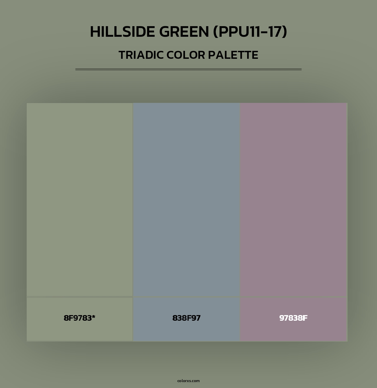 Hillside Green (PPU11-17) - Triadic Color Palette