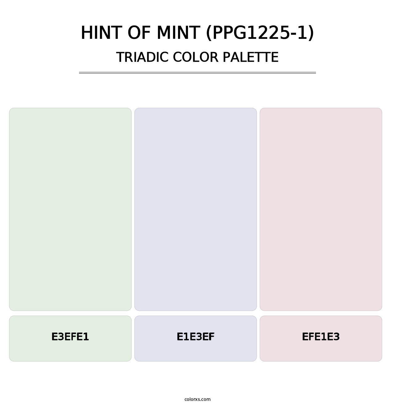 Hint Of Mint (PPG1225-1) - Triadic Color Palette