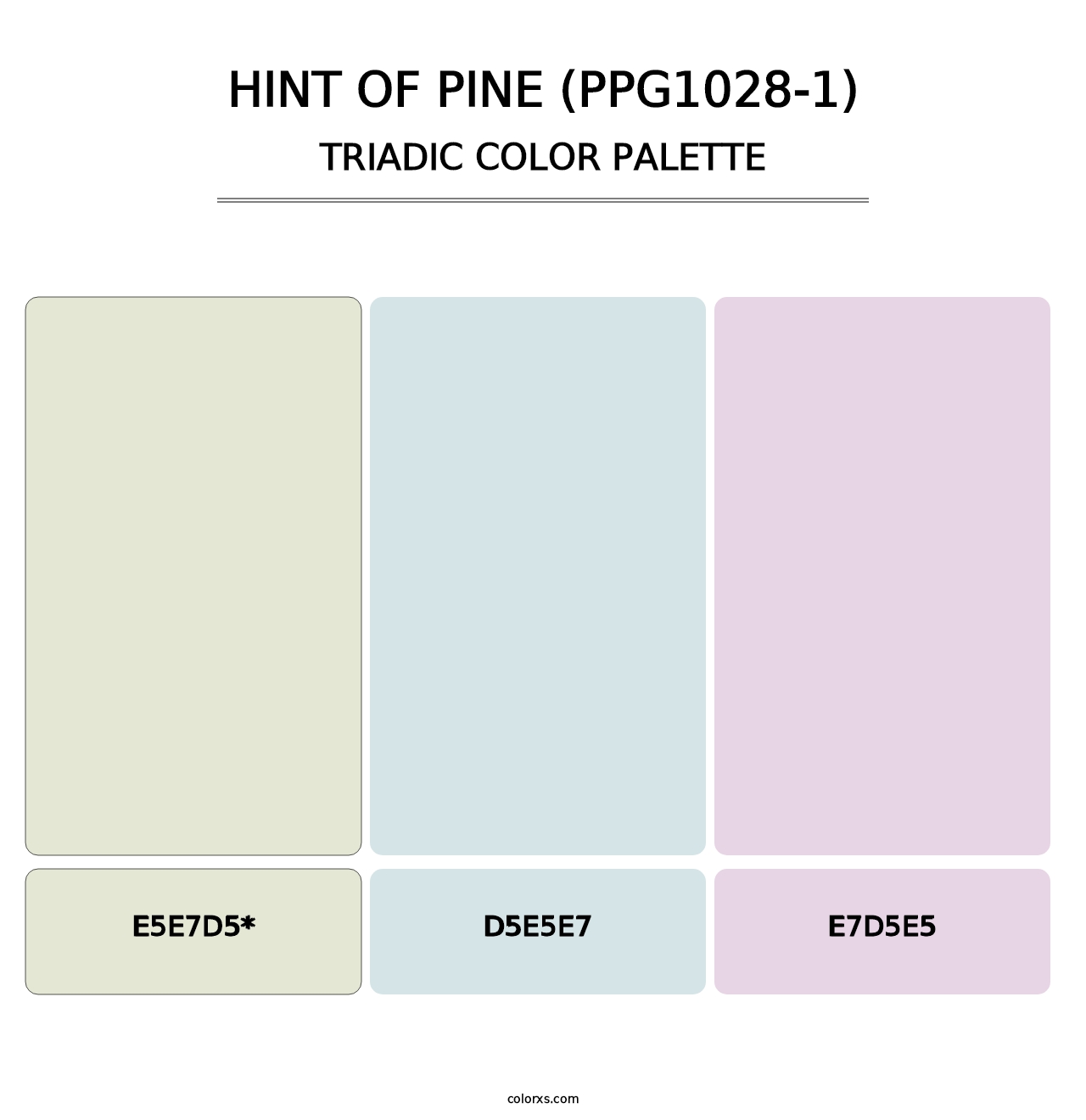 Hint Of Pine (PPG1028-1) - Triadic Color Palette