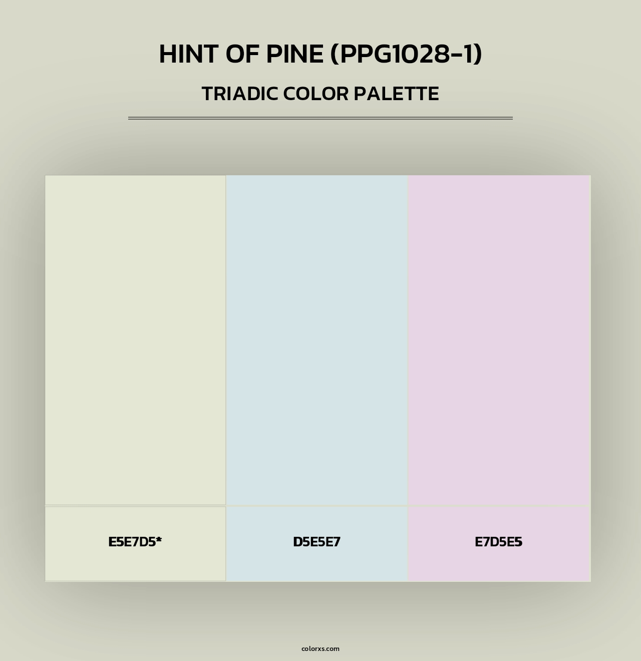Hint Of Pine (PPG1028-1) - Triadic Color Palette