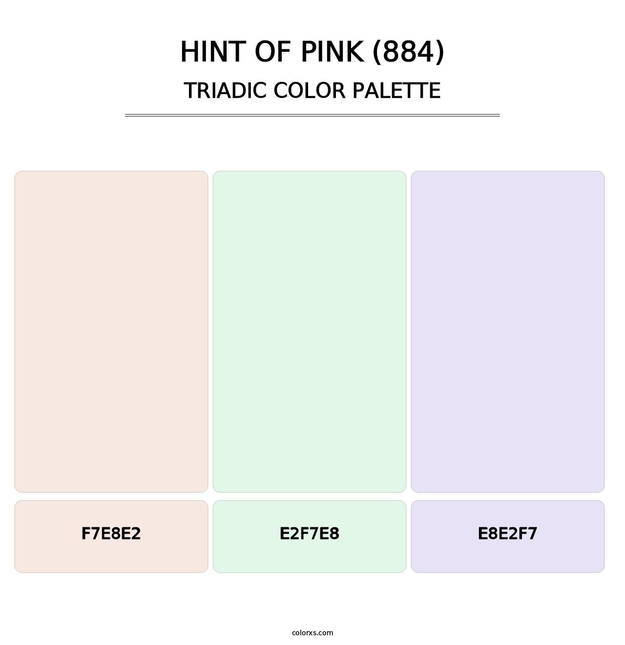 Hint of Pink (884) - Triadic Color Palette