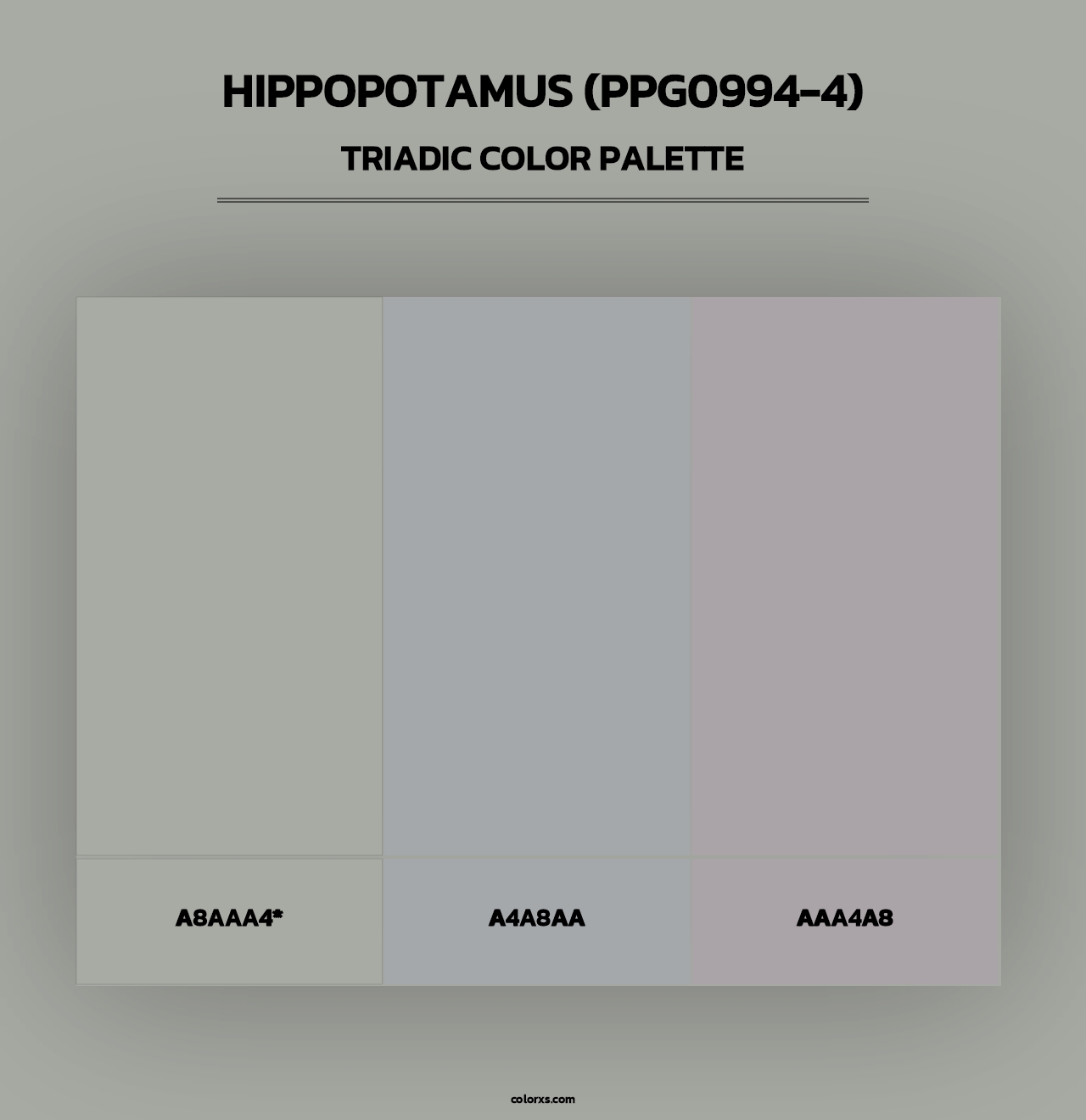 Hippopotamus (PPG0994-4) - Triadic Color Palette