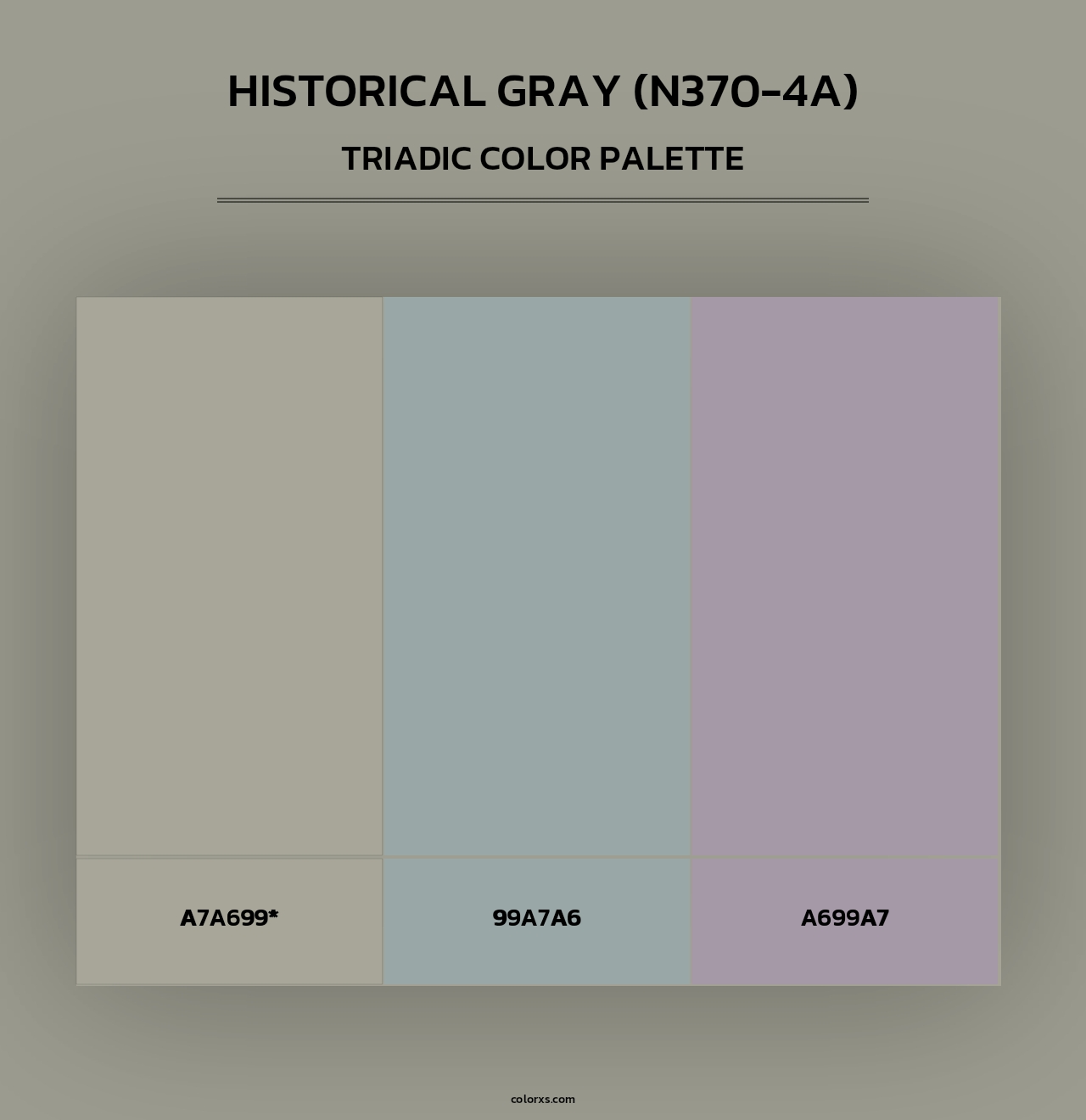 Historical Gray (N370-4A) - Triadic Color Palette