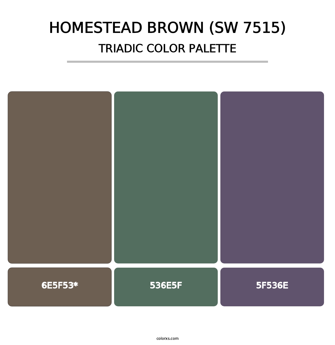Homestead Brown (SW 7515) - Triadic Color Palette
