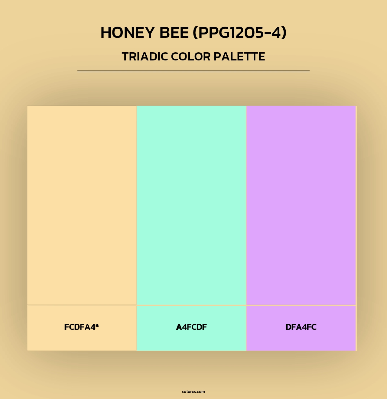 Honey Bee (PPG1205-4) - Triadic Color Palette