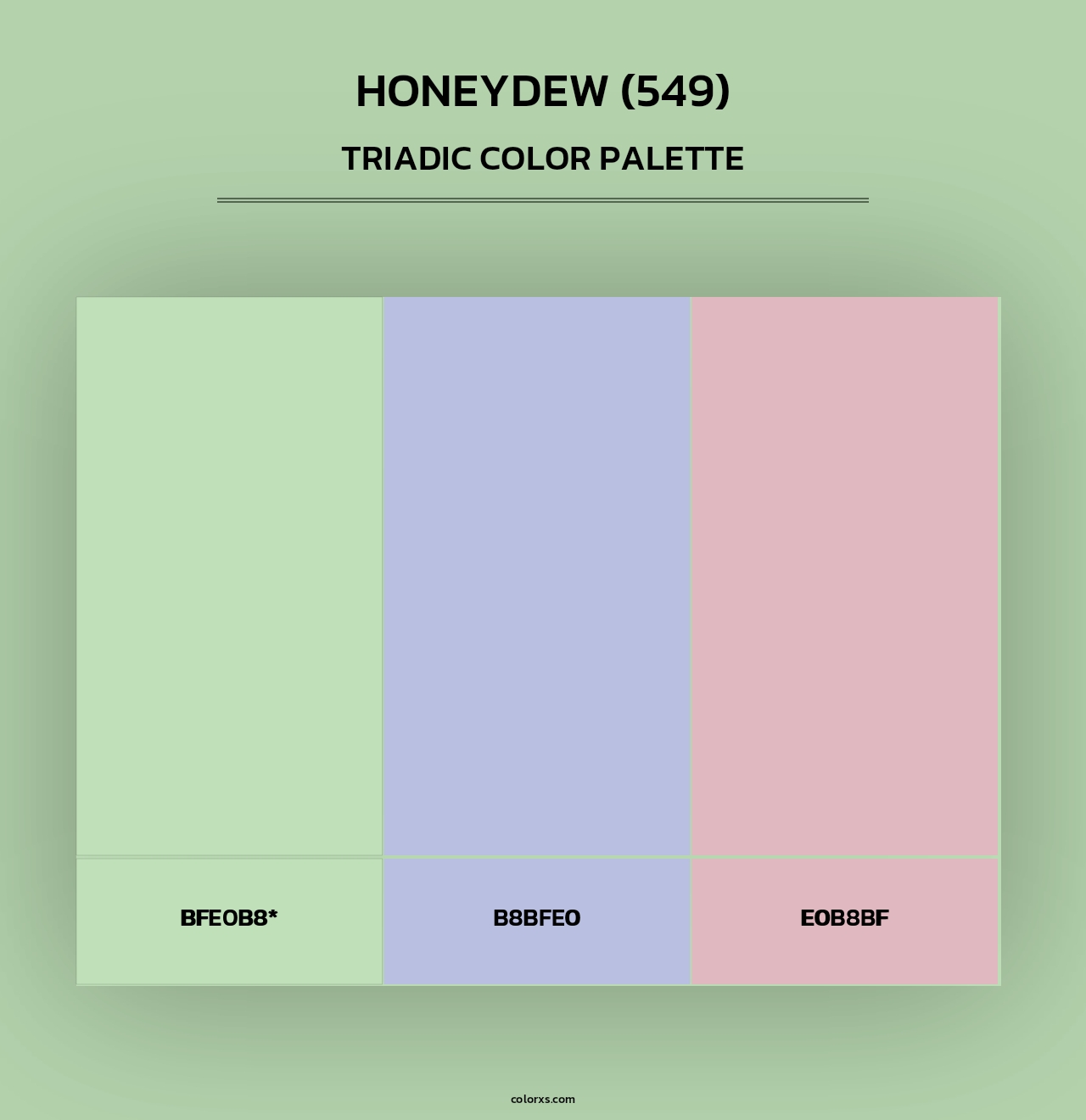Honeydew (549) - Triadic Color Palette