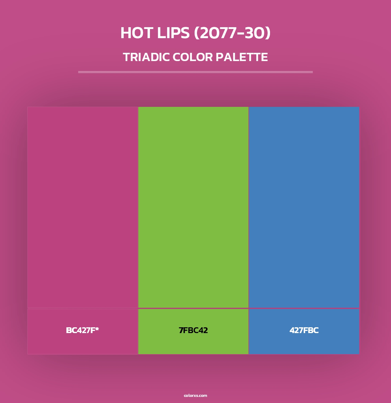 Hot Lips (2077-30) - Triadic Color Palette