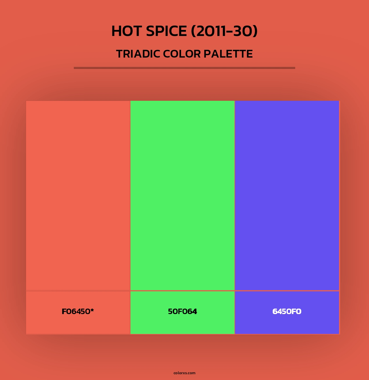 Hot Spice (2011-30) - Triadic Color Palette