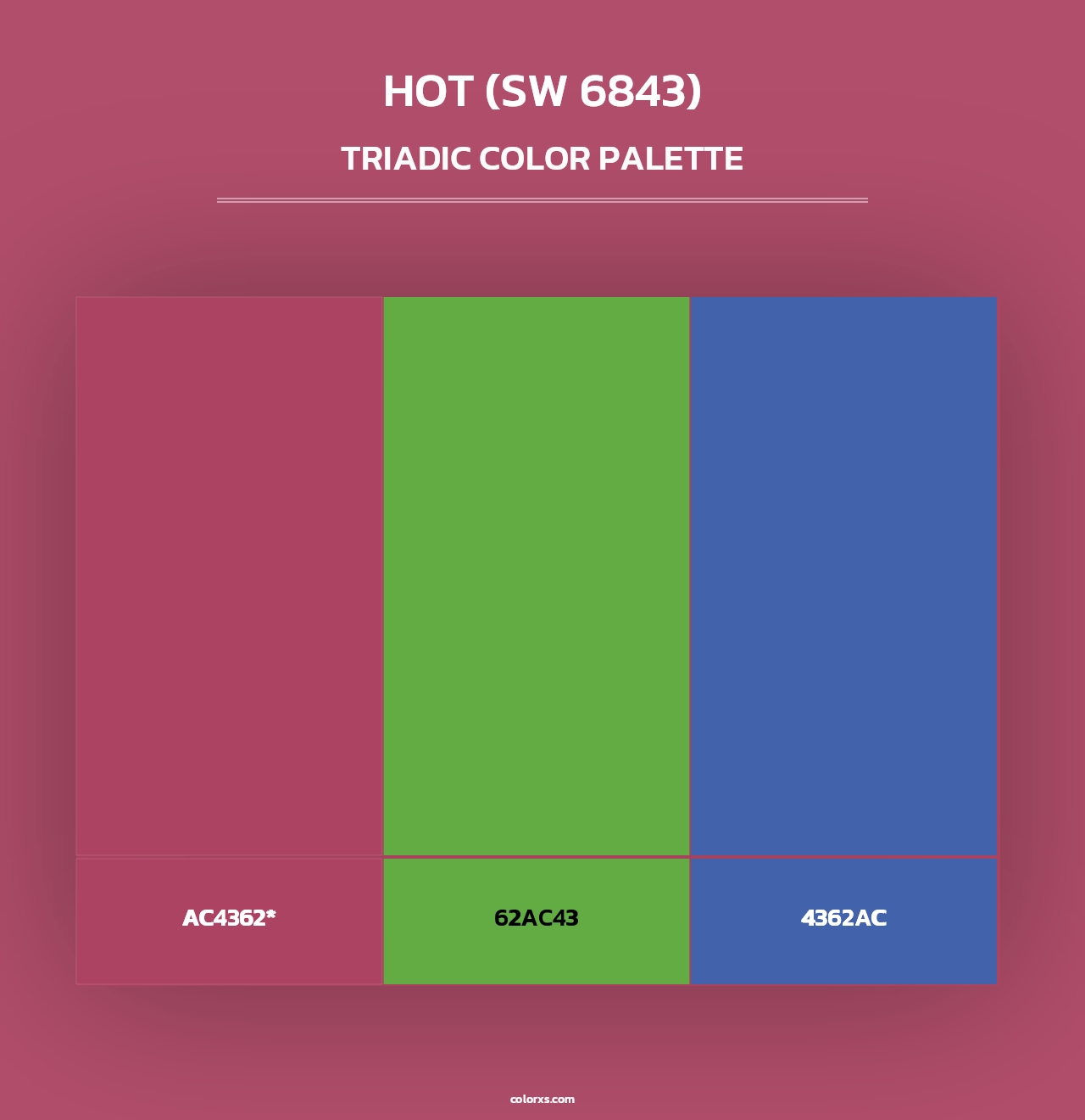 Hot (SW 6843) - Triadic Color Palette