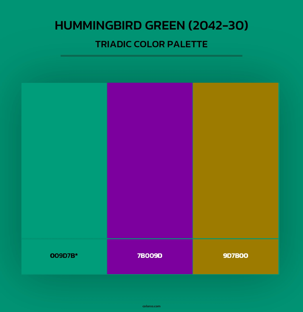 Hummingbird Green (2042-30) - Triadic Color Palette