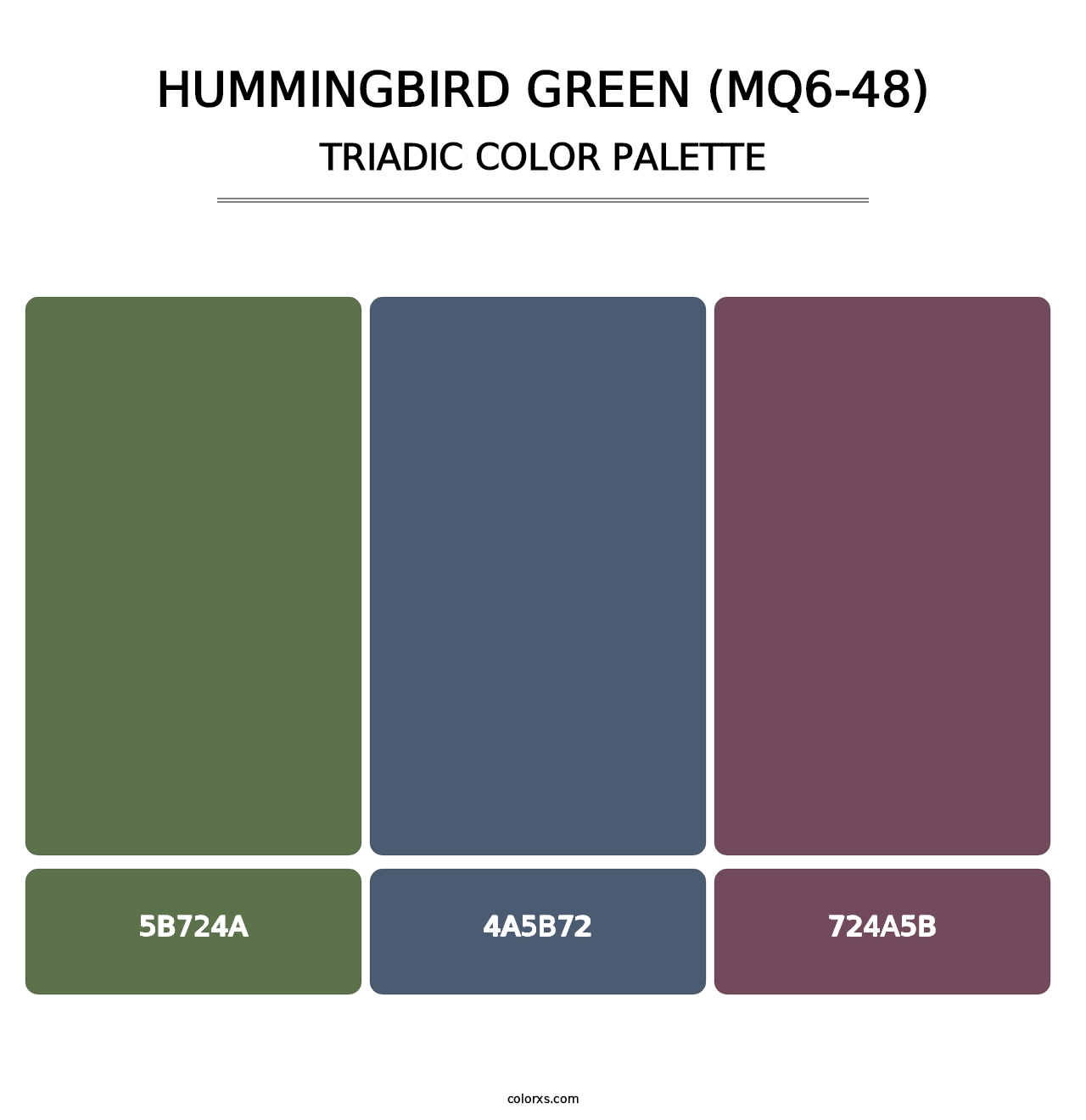 Hummingbird Green (MQ6-48) - Triadic Color Palette
