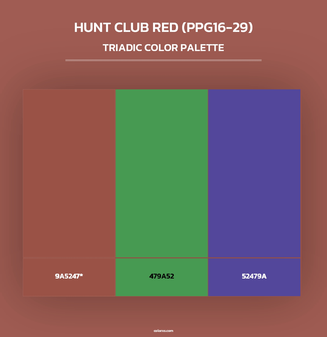 Hunt Club Red (PPG16-29) - Triadic Color Palette
