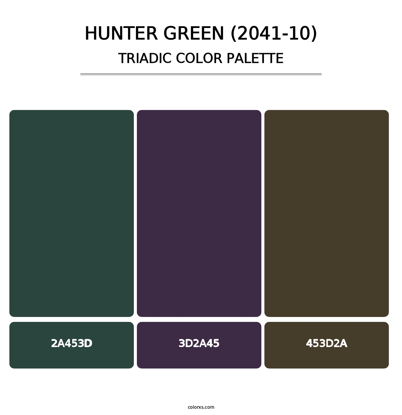 Hunter Green (2041-10) - Triadic Color Palette