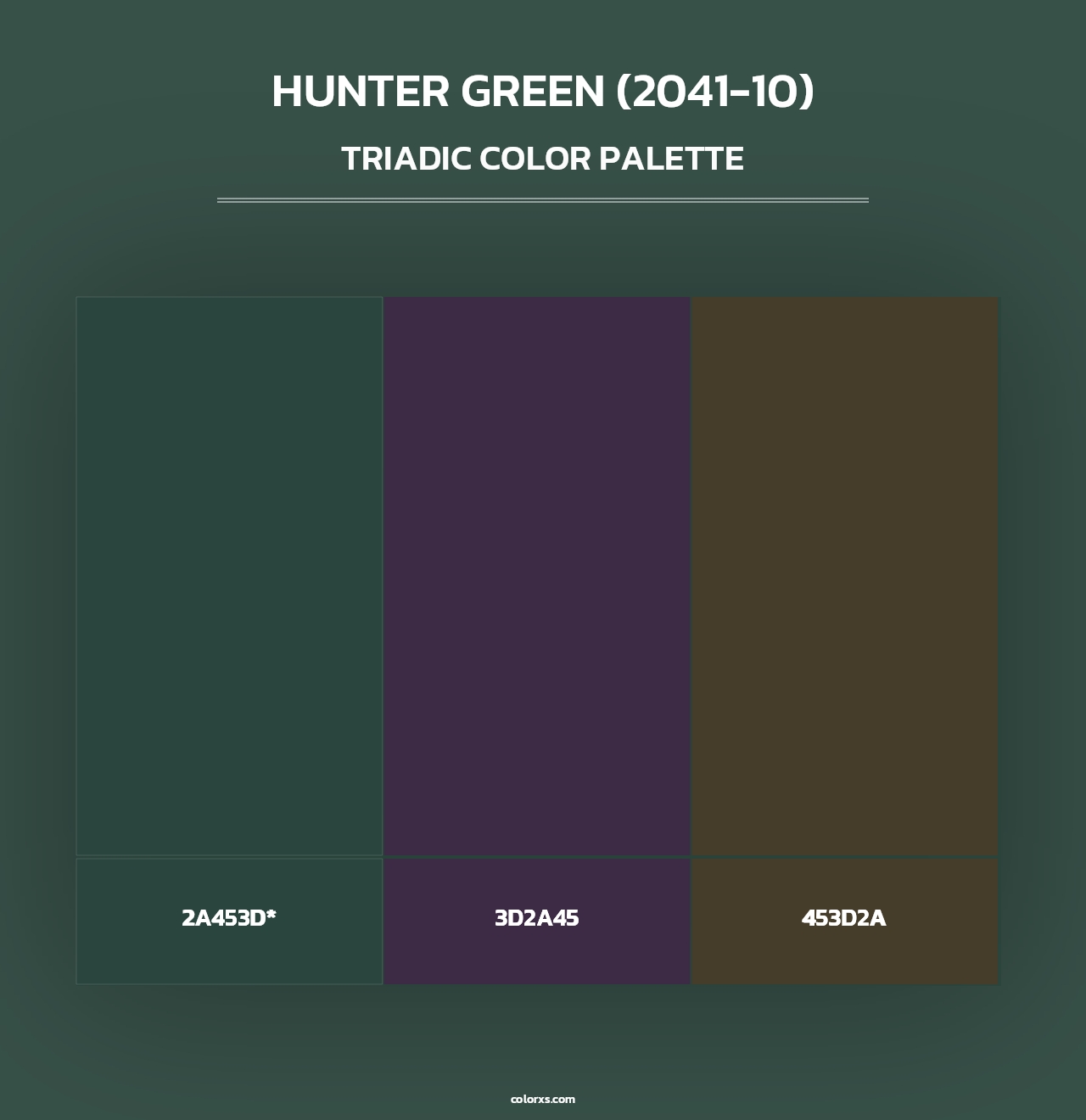 Hunter Green (2041-10) - Triadic Color Palette